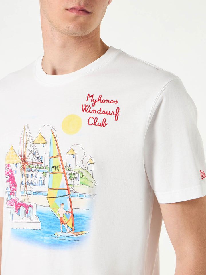 Man cotton t-shirt with Mykonos print - MC2 Saint Barth