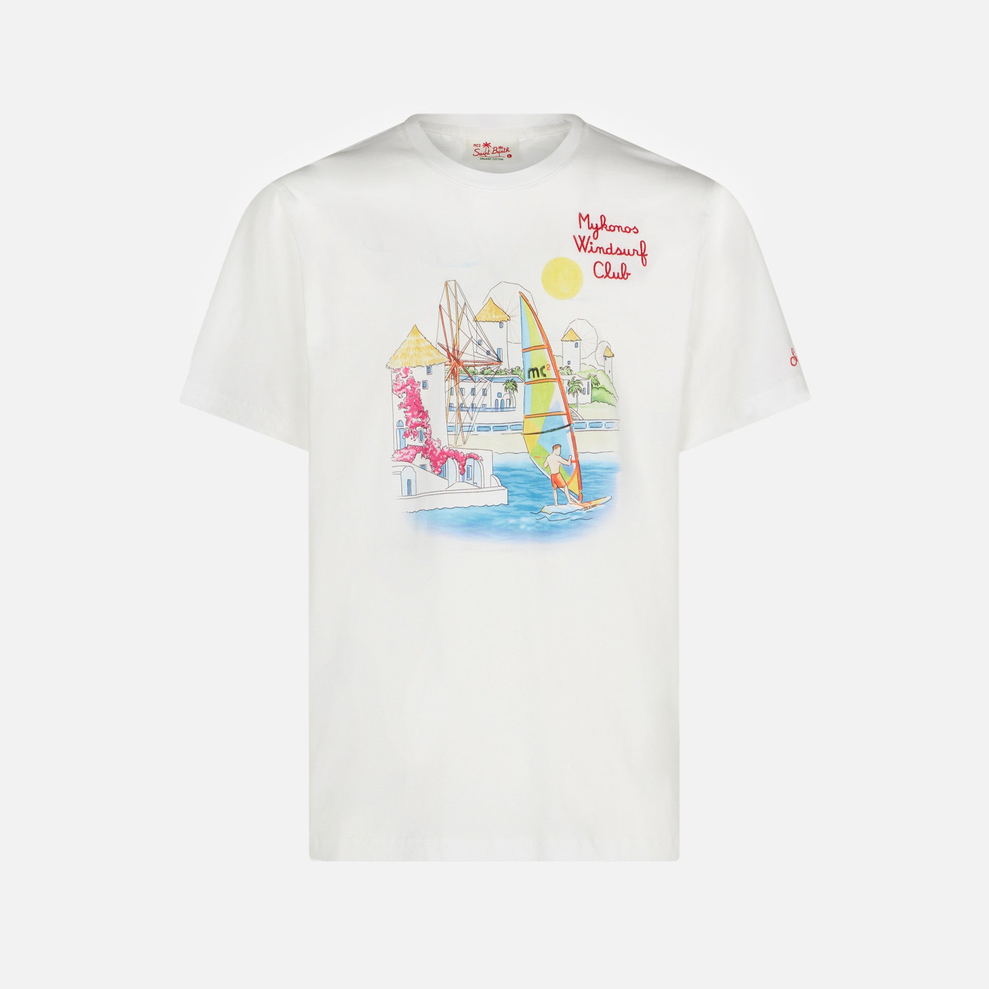 Man cotton t-shirt with Mykonos print - MC2 Saint Barth