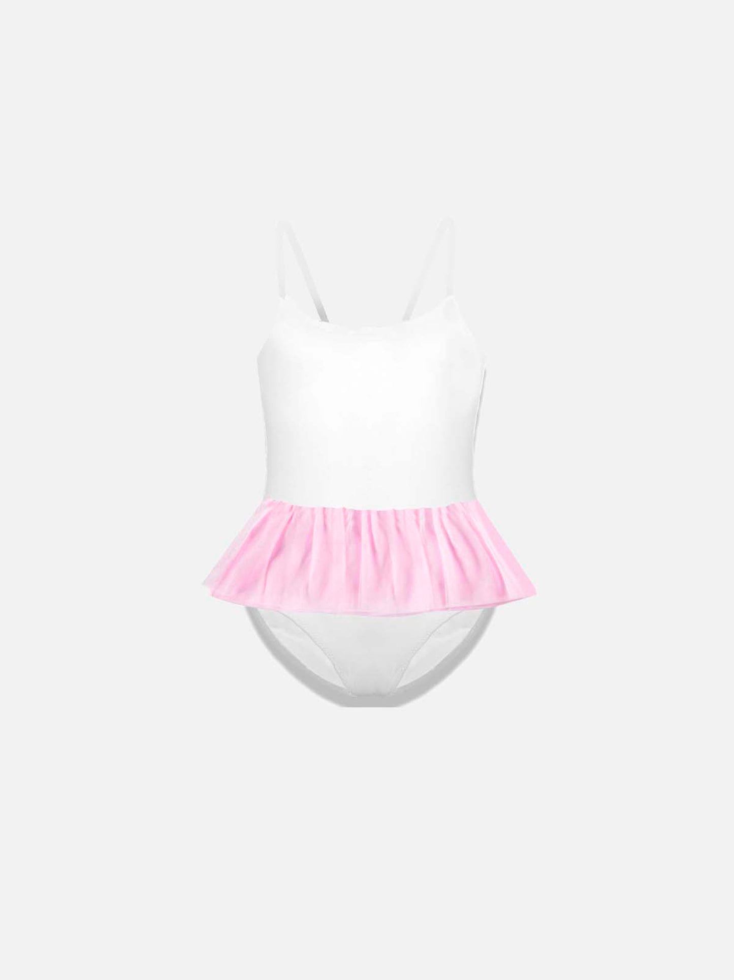 Girl's one piece with tulle ruffle - MC2 Saint Barth