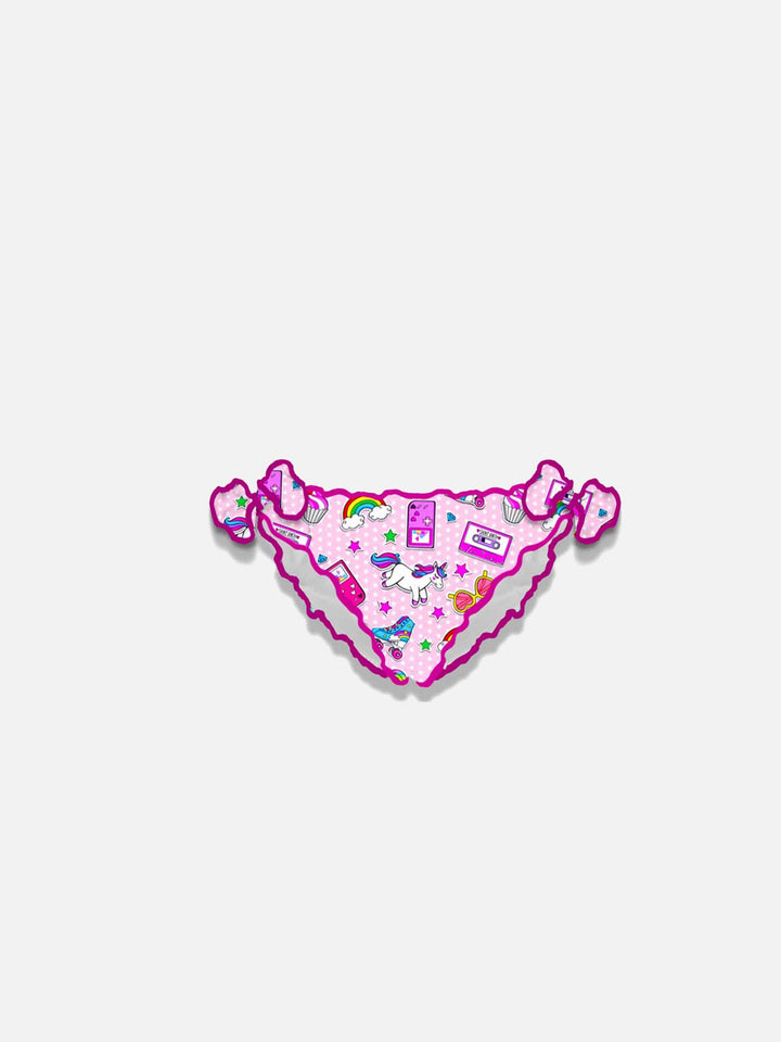 Girl swim briefs with nineties patch print - MC2 Saint Barth