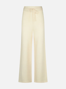 Woman off-white cashmere blend palazzo pants - MC2 Saint Barth