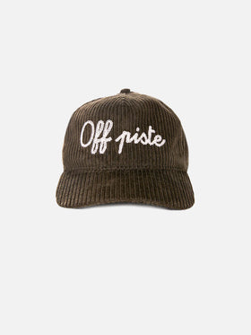 Olive green Baseball corduroy cap Off piste embroidery - MC2 Saint Barth
