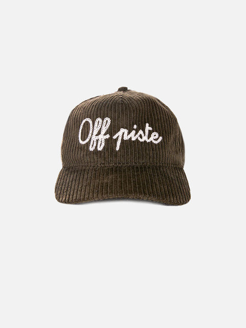 Olive green Baseball corduroy cap Off piste embroidery - MC2 Saint Barth