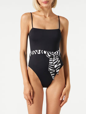 Zebra sash black one piece or body - MC2 Saint Barth