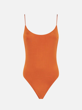Shiny orange one piece swimsuit - MC2 Saint Barth
