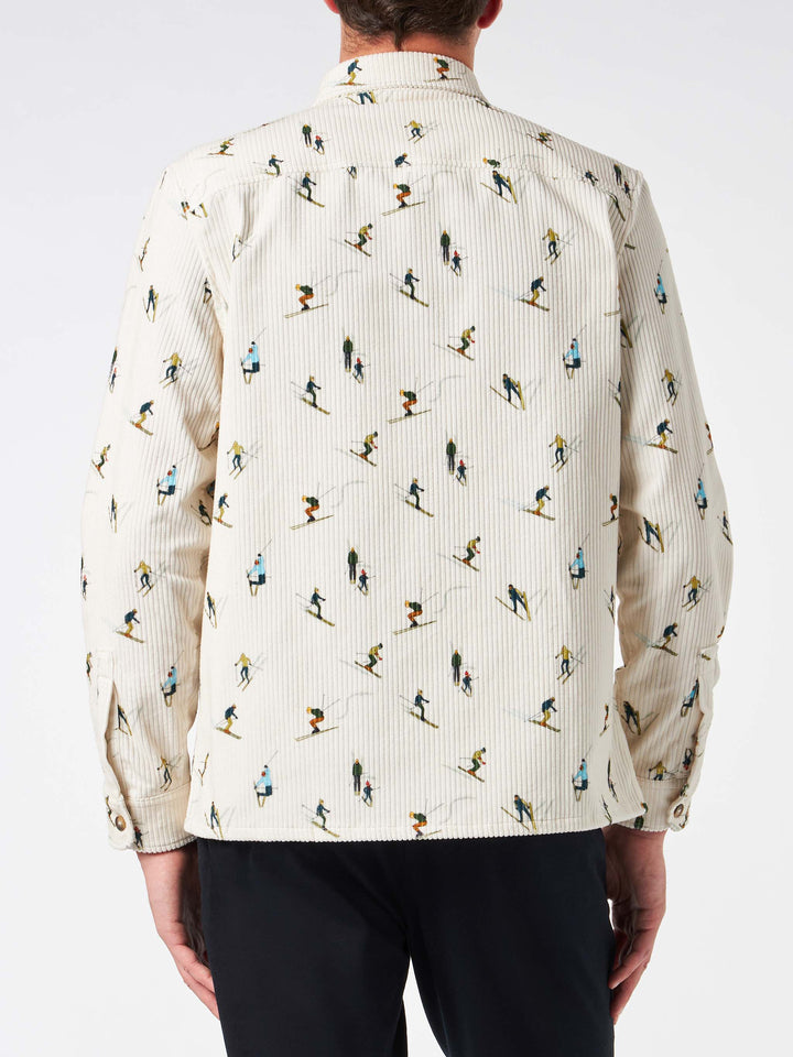 Man corduroy overshirt with ski print - MC2 Saint Barth