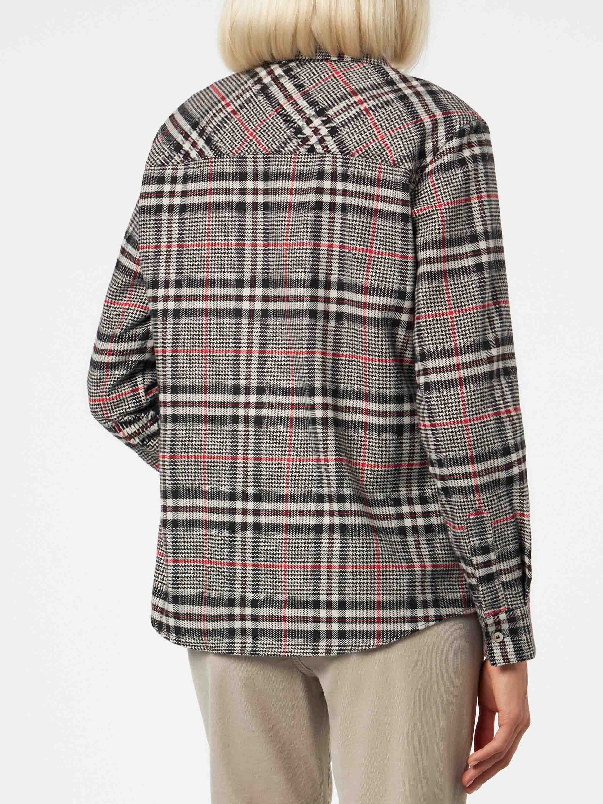 Woman velvet overshirt with Prince of Wales print - MC2 Saint Barth