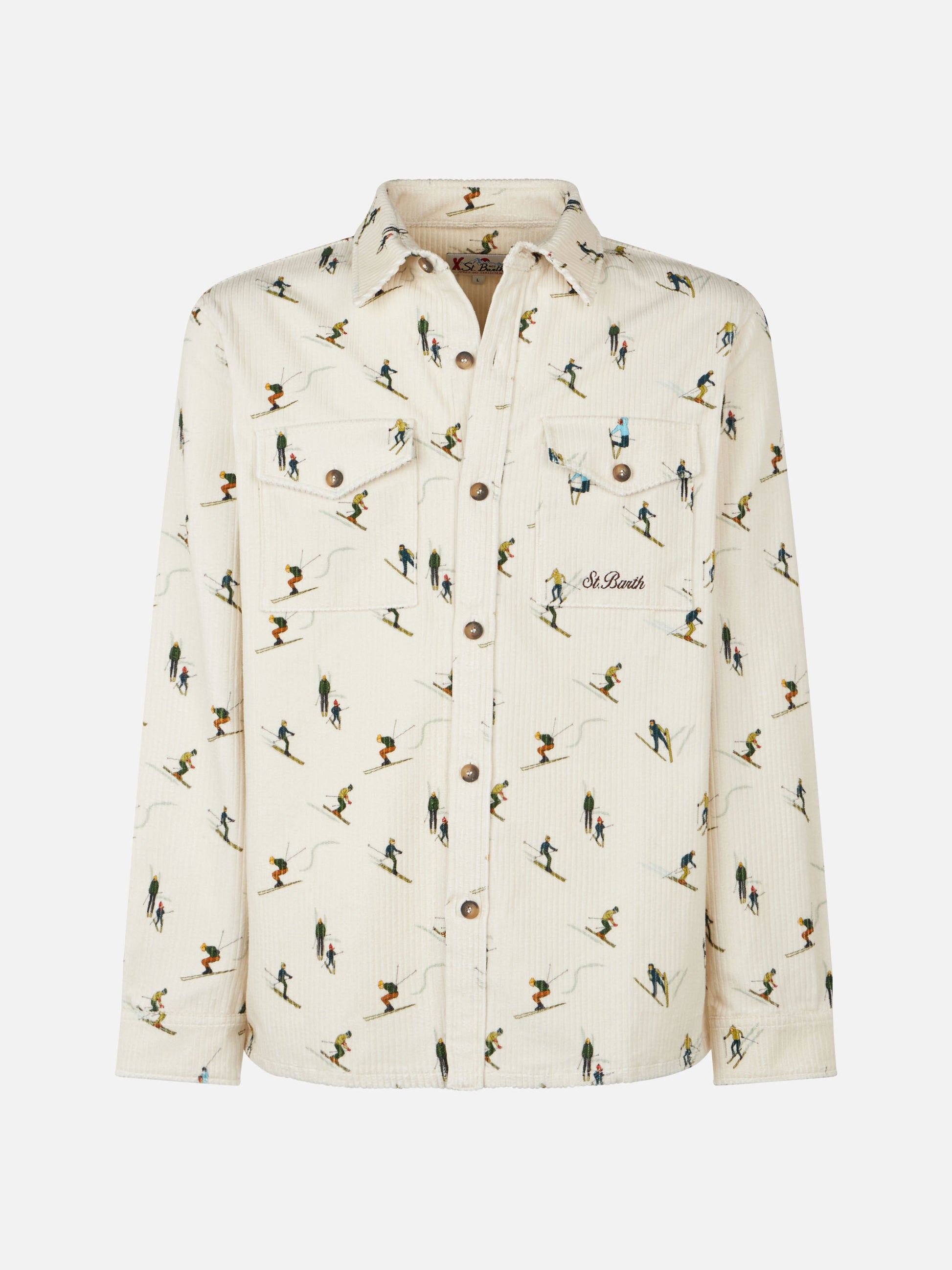 Man corduroy overshirt with ski print - MC2 Saint Barth