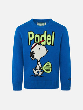 Boy crewneck sweater with Snoopy padel jacquard | SNOOPY - PEANUTS™ SPECIAL EDITION - MC2 Saint Barth