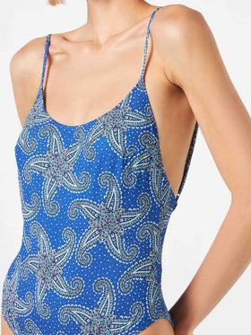 Paisley star print one piece swimsuit - MC2 Saint Barth