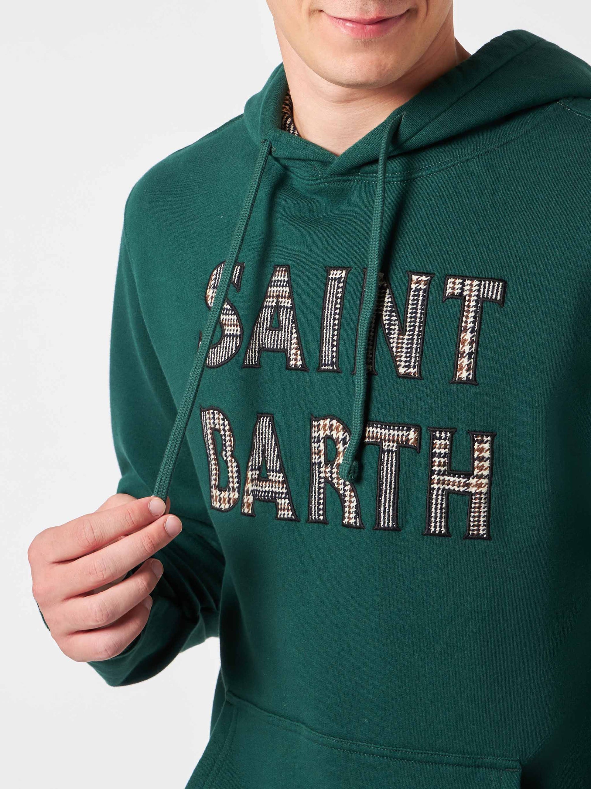 Man green hoodie with Saint Barth patch - MC2 Saint Barth