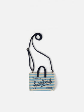 Borsa porta cellulare con stampa a righe