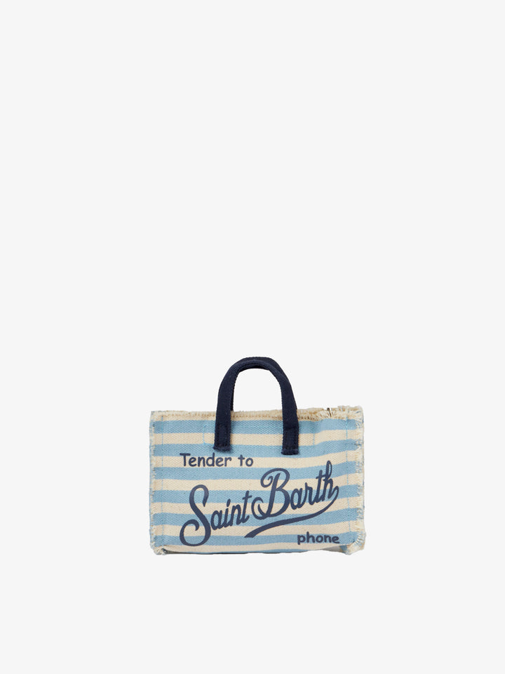 Borsa porta cellulare con stampa a righe