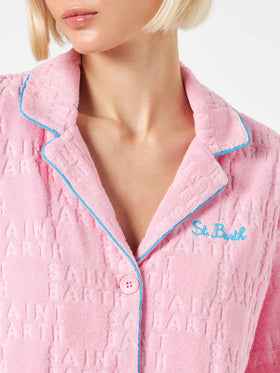 Woman terry embossed shirt with piping - MC2 Saint Barth