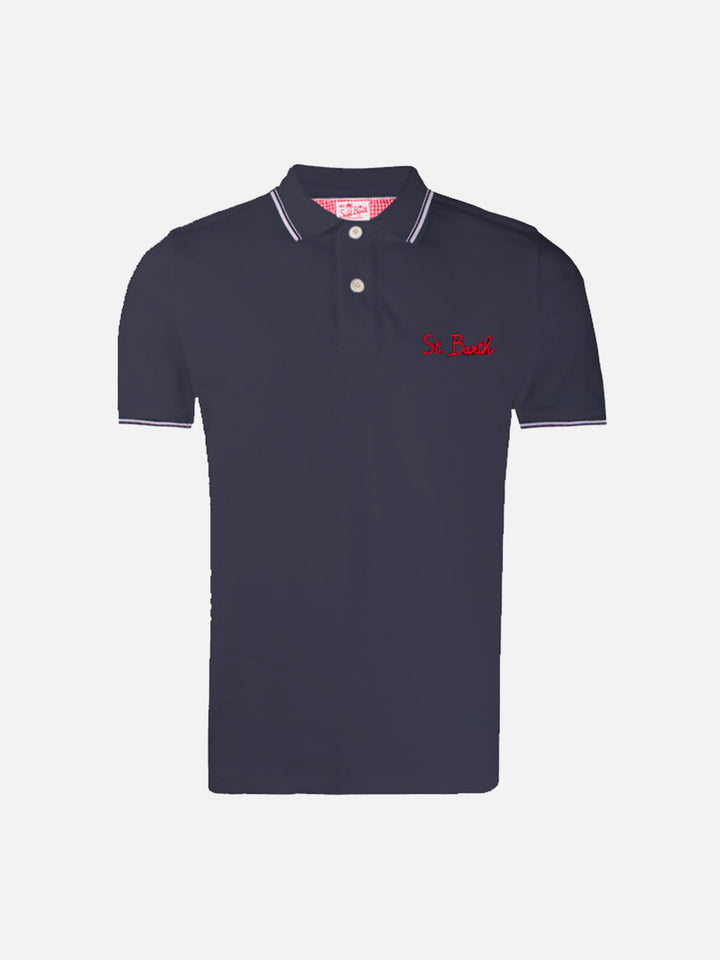 Boy blue navy polo piquet - MC2 Saint Barth