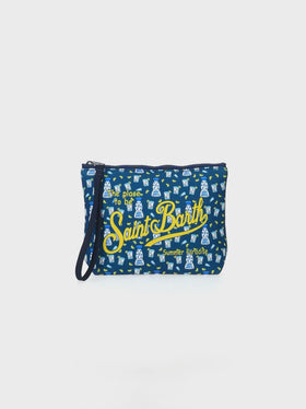 Aline Scuba-Pochette mit Spirituosen-Print
