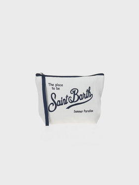 Pochette Aline in lino bianco panna