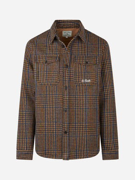 Man wooly Prince of Wales overshirt with pockets and patches - MC2 Saint Barth
