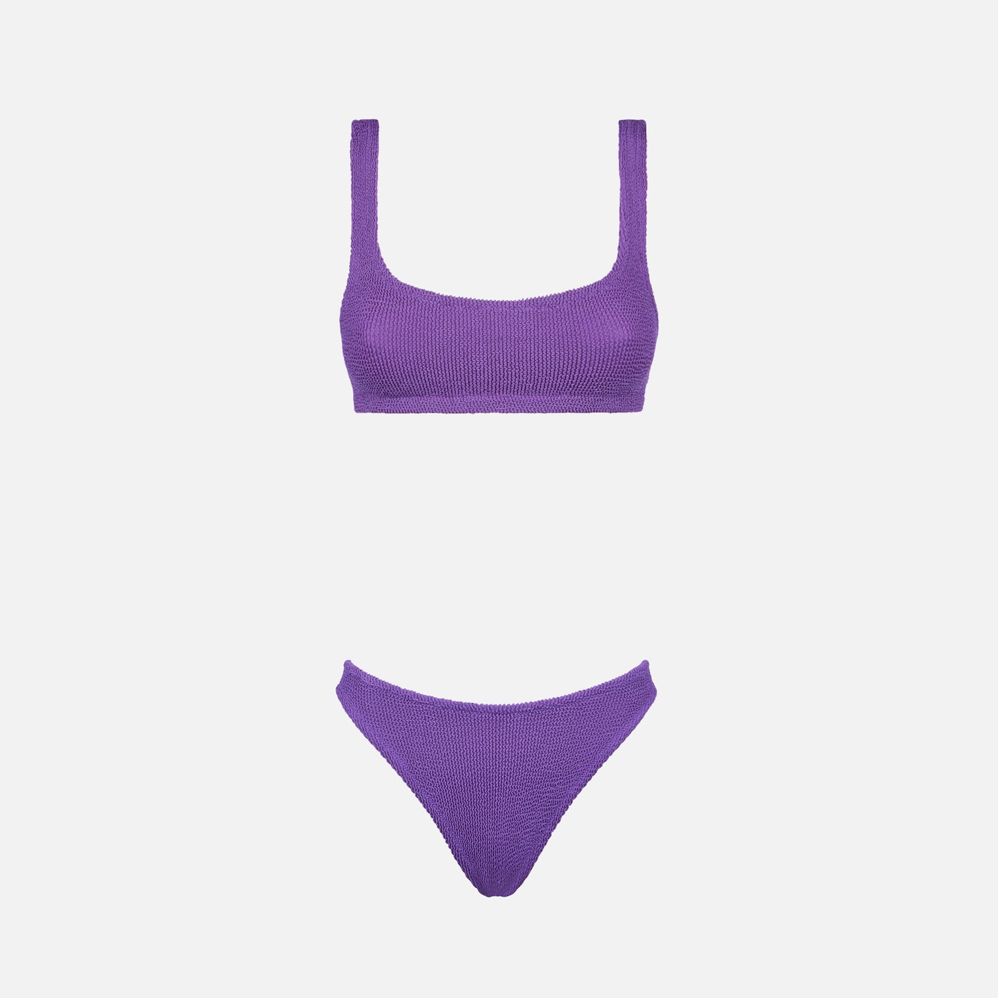 Bikini de bralette arrugado morado para mujer 