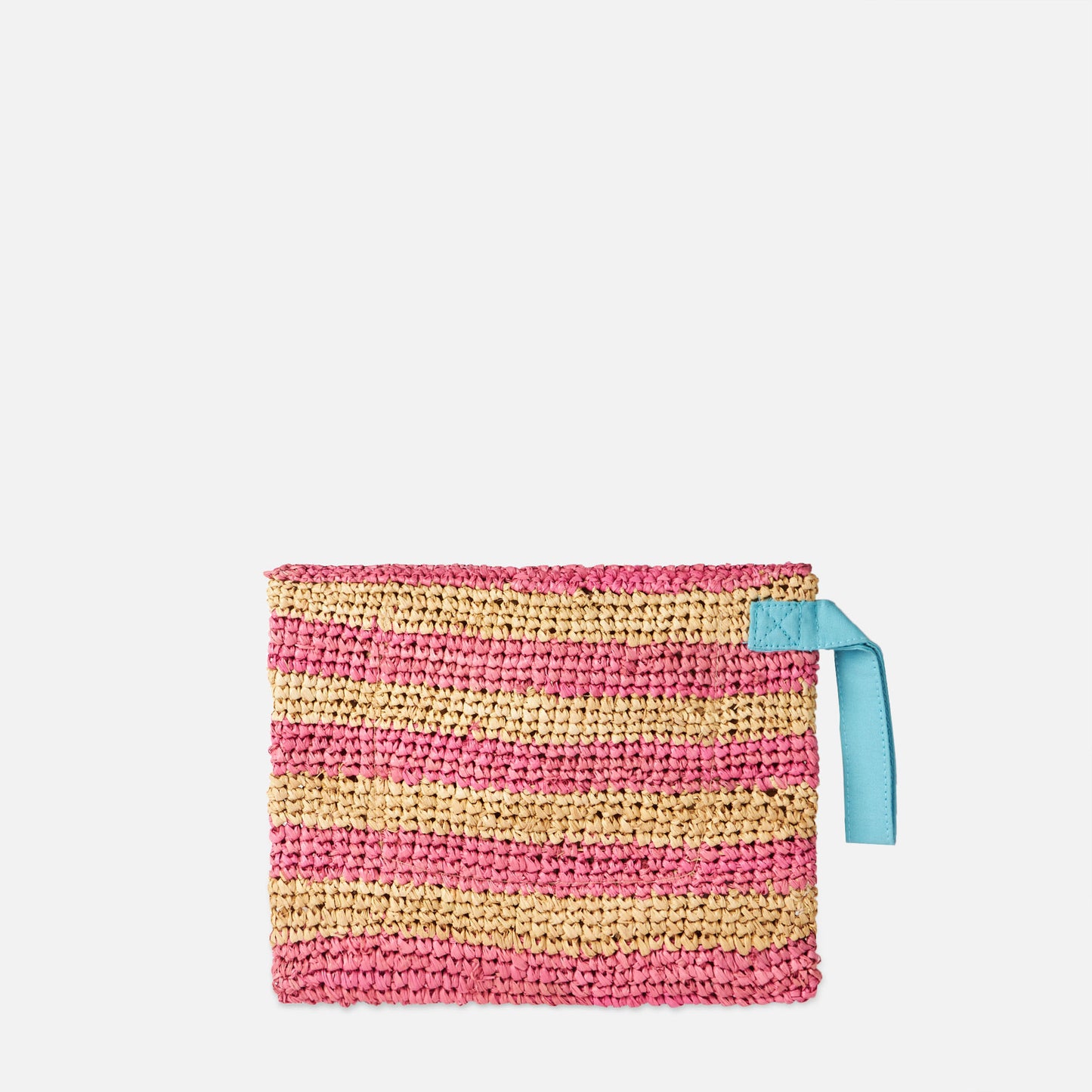 Raffia striped pouch bag with Saint Barth embroidery - MC2 Saint Barth