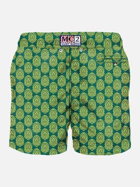 Light fabric man swim shorts Indian print - MC2 Saint Barth