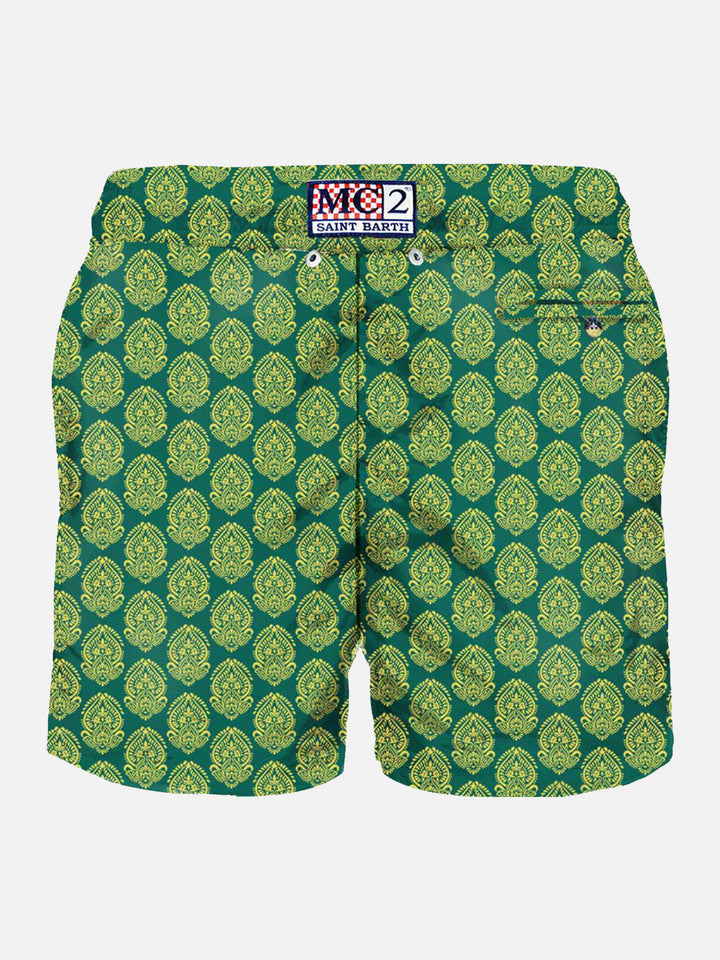 Light fabric man swim shorts Indian print - MC2 Saint Barth