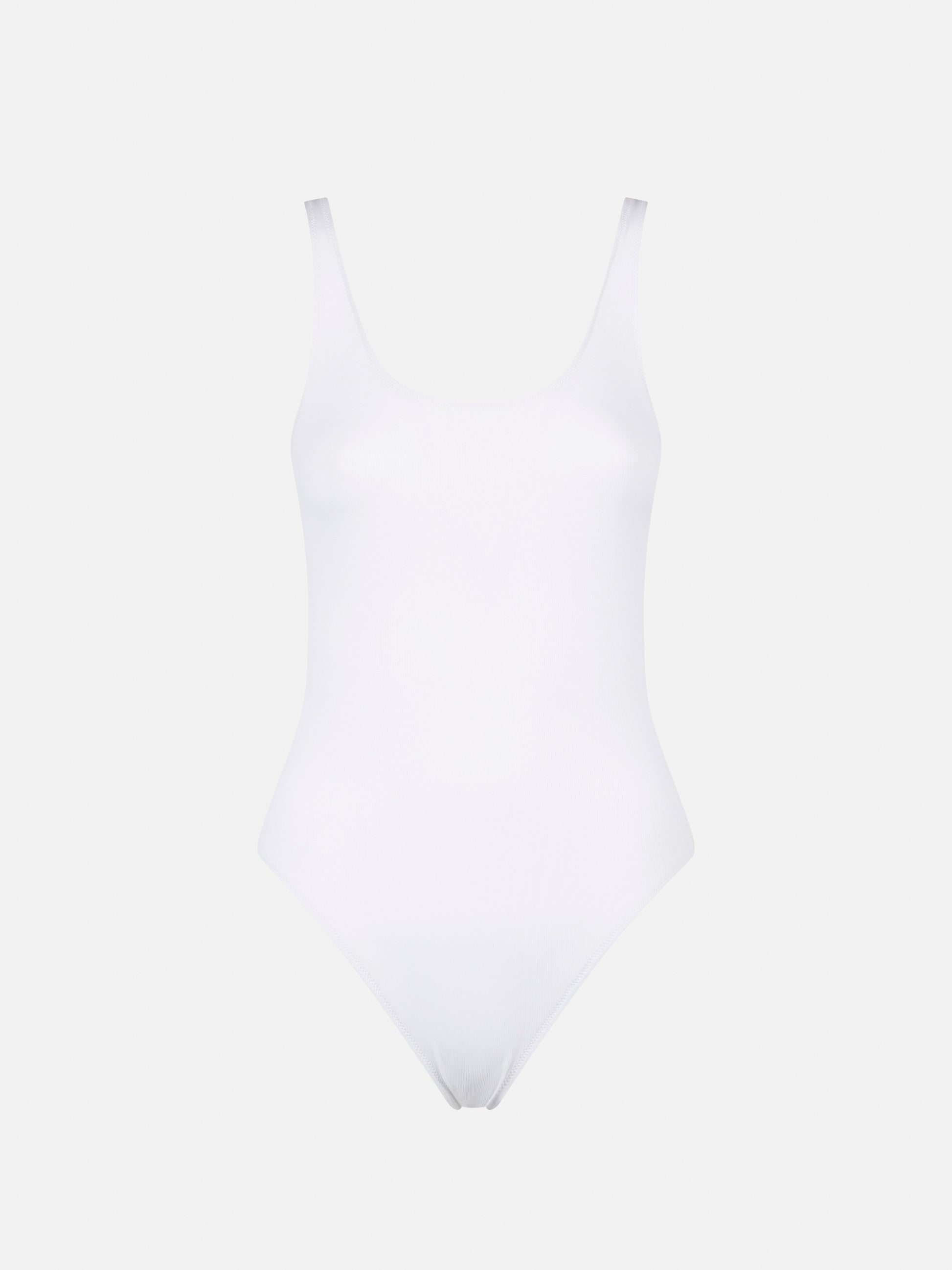 White ribbed one piece swimsuit - MC2 Saint Barth