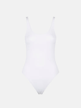 White ribbed one piece swimsuit - MC2 Saint Barth