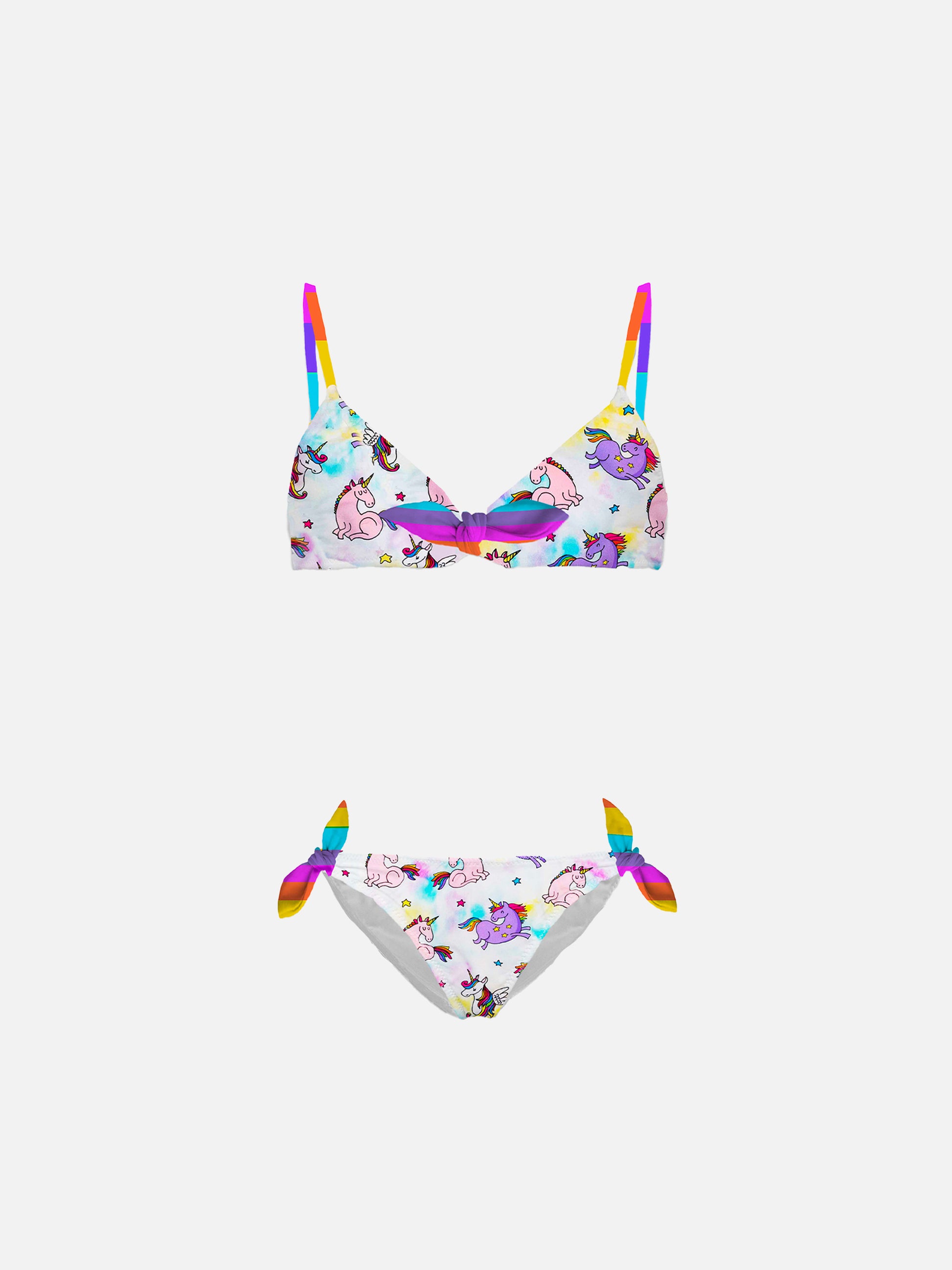 Ribbons triangle bikini for girl - MC2 Saint Barth