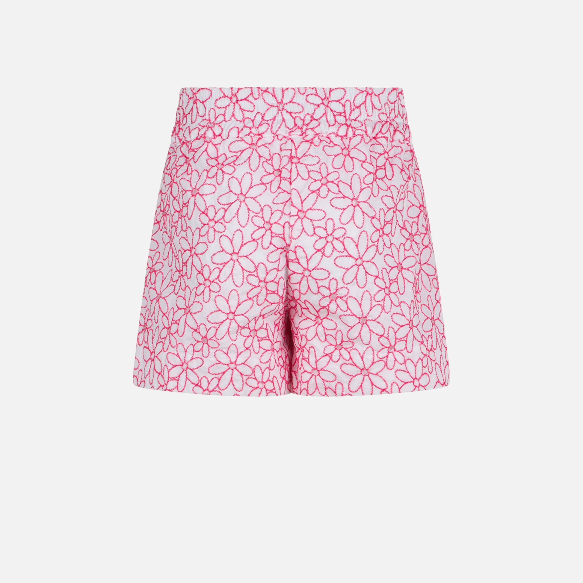 Girl cotton shorts with daisy embroidery - MC2 Saint Barth