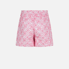 Girl cotton shorts with daisy embroidery - MC2 Saint Barth