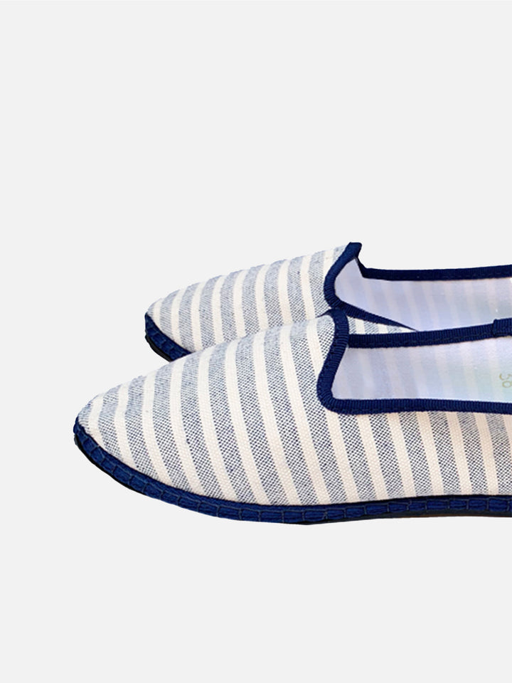 Blue striped canvas slippers friulane - MC2 Saint Barth
