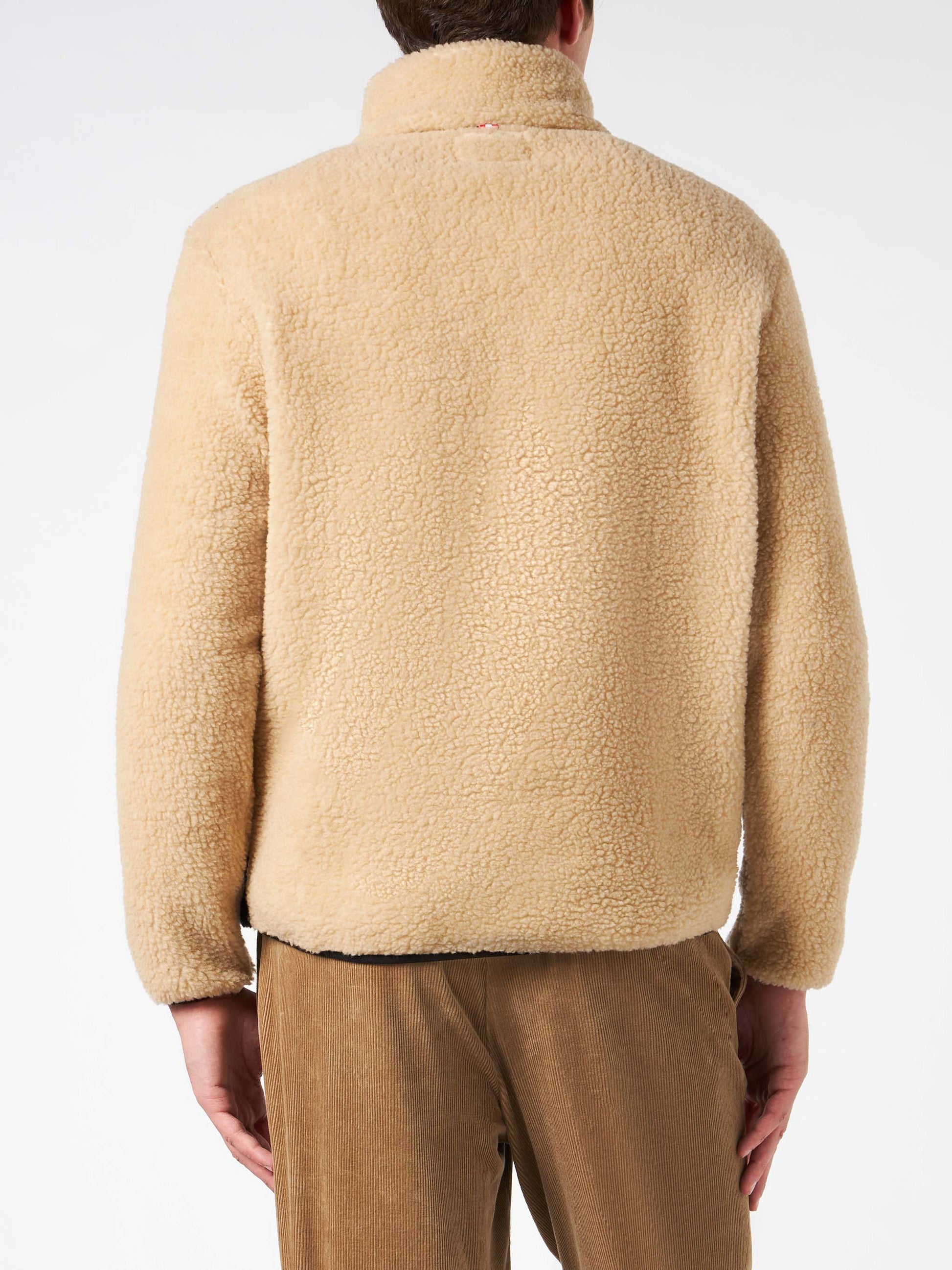 Man sherpa zipped jacket with Saint Barth patch - MC2 Saint Barth