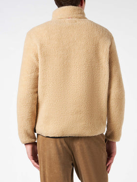 Man sherpa zipped jacket with Saint Barth patch - MC2 Saint Barth