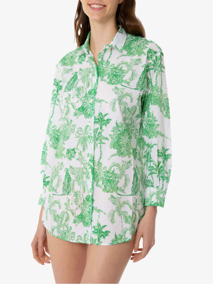 Woman cotton shirt with toile de jouy print - MC2 Saint Barth