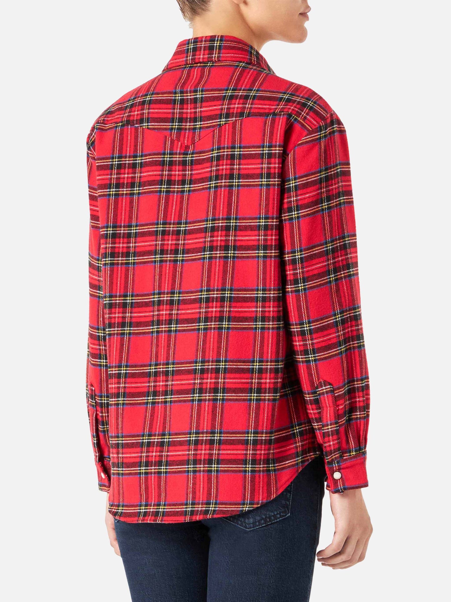 Woman long sleeves flannel shirt