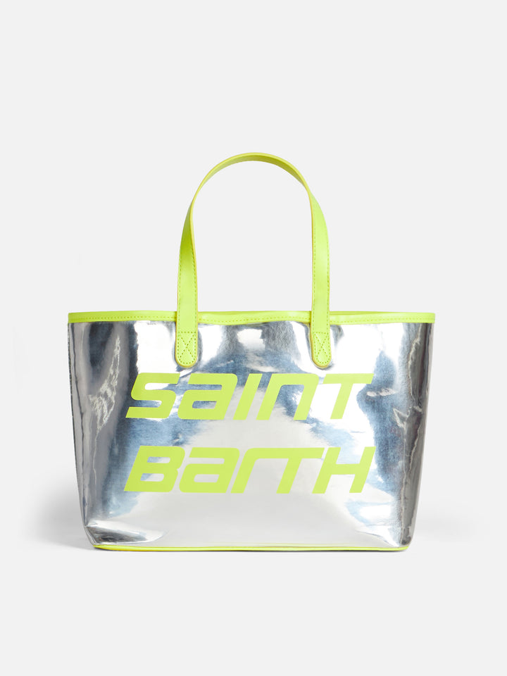 Silver reflex bag with yellow fluo details - MC2 Saint Barth