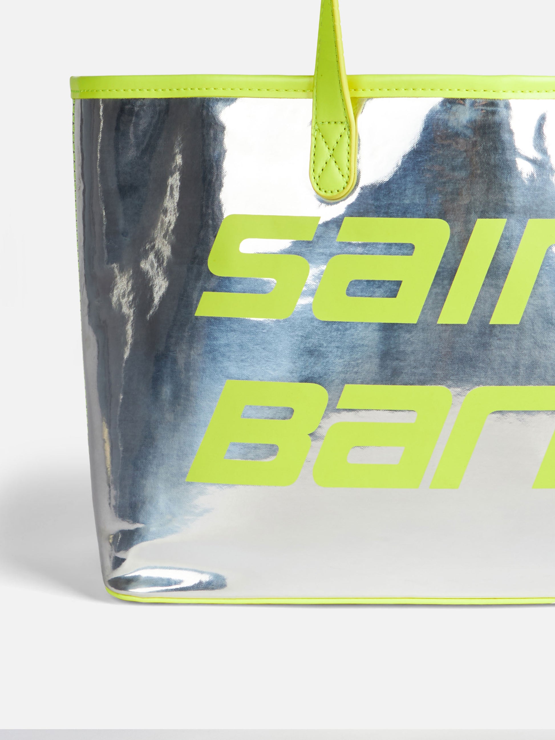 Silver reflex bag with yellow fluo details - MC2 Saint Barth