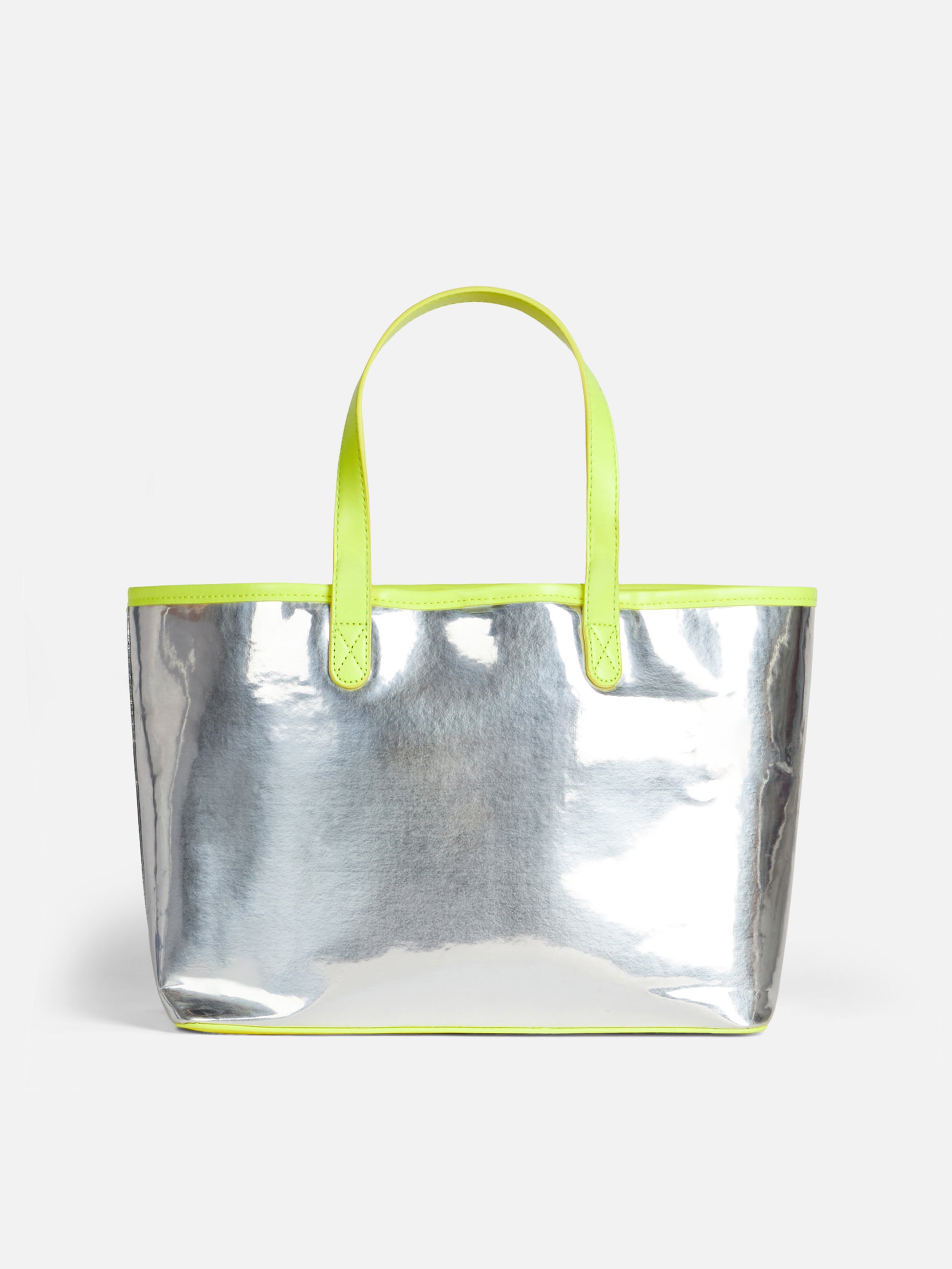 Silver reflex bag with yellow fluo details - MC2 Saint Barth