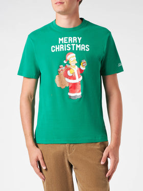 Man heavy cotton t-shirt with Homer Simpson Merry Christmas print | THE SIMPSONS SPECIAL EDITION - MC2 Saint Barth