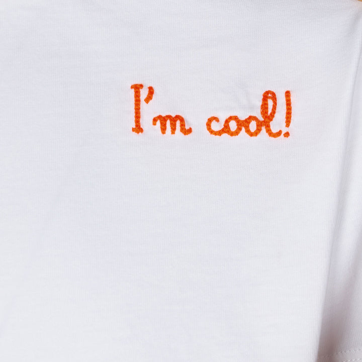 Boy cotton t-shirt with I'm cool front embroidery and Snoopy on the back | PEANUTS™ SPECIAL EDITION - MC2 Saint Barth