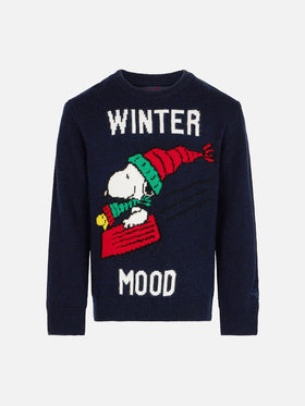 Snoopy Winter Mood print kid sweater | Peanuts™ Special Edition - MC2 Saint Barth