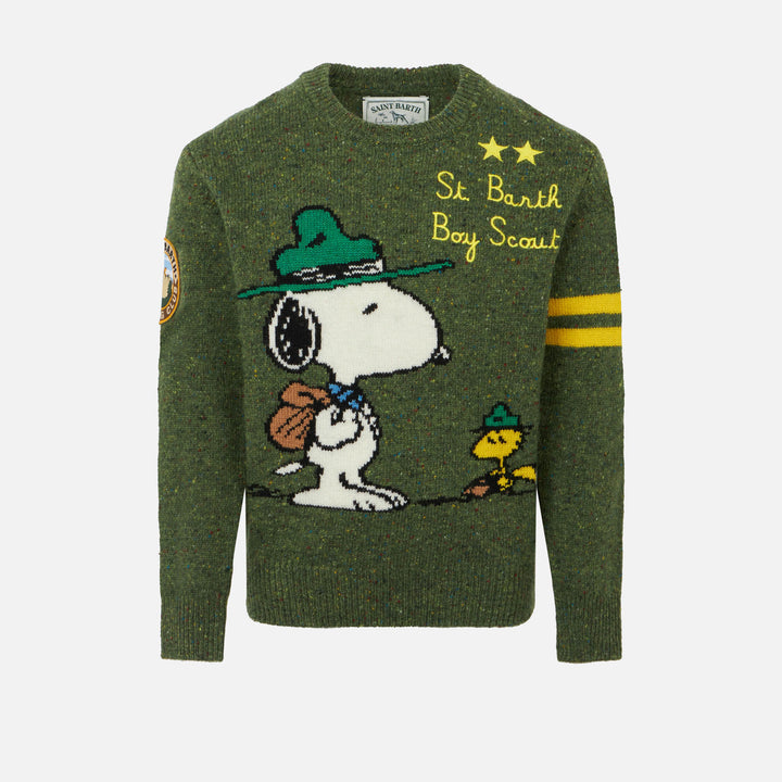 Boy crewneck donegal sweater with Snoopy jacquard | SNOOPY - PEANUTS™ SPECIAL EDITION