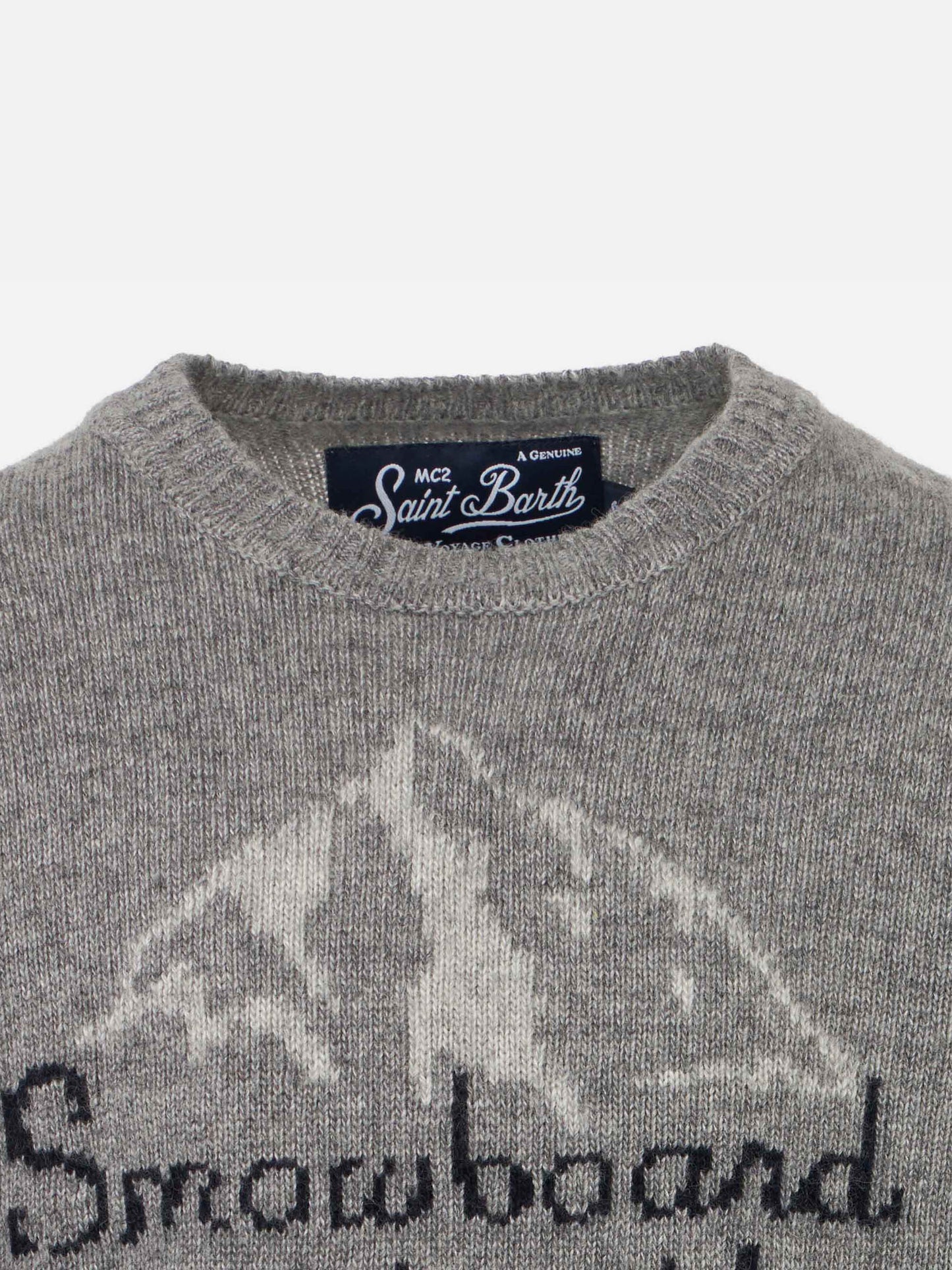 Snowboard is dead grey boy sweater - MC2 Saint Barth