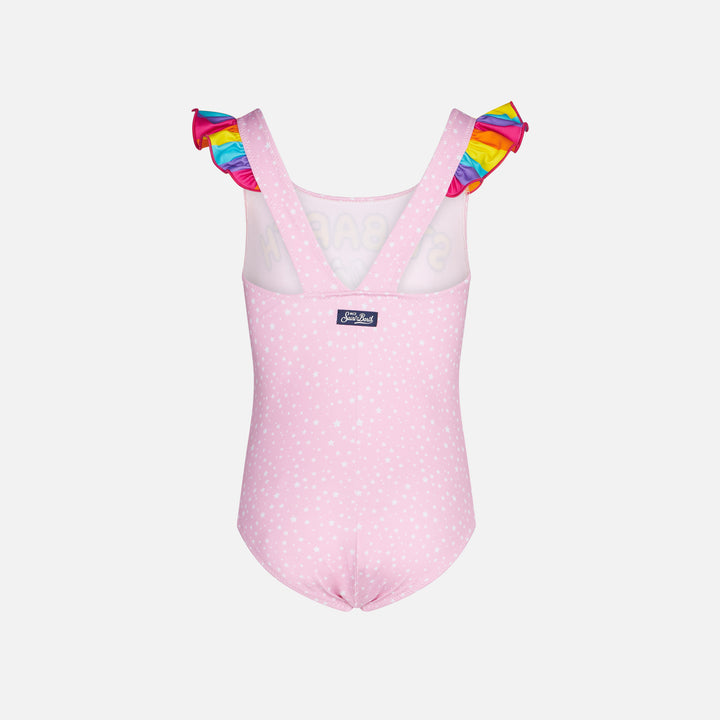 Girl one piece swimsuit with St. Barth Friend print - MC2 Saint Barth