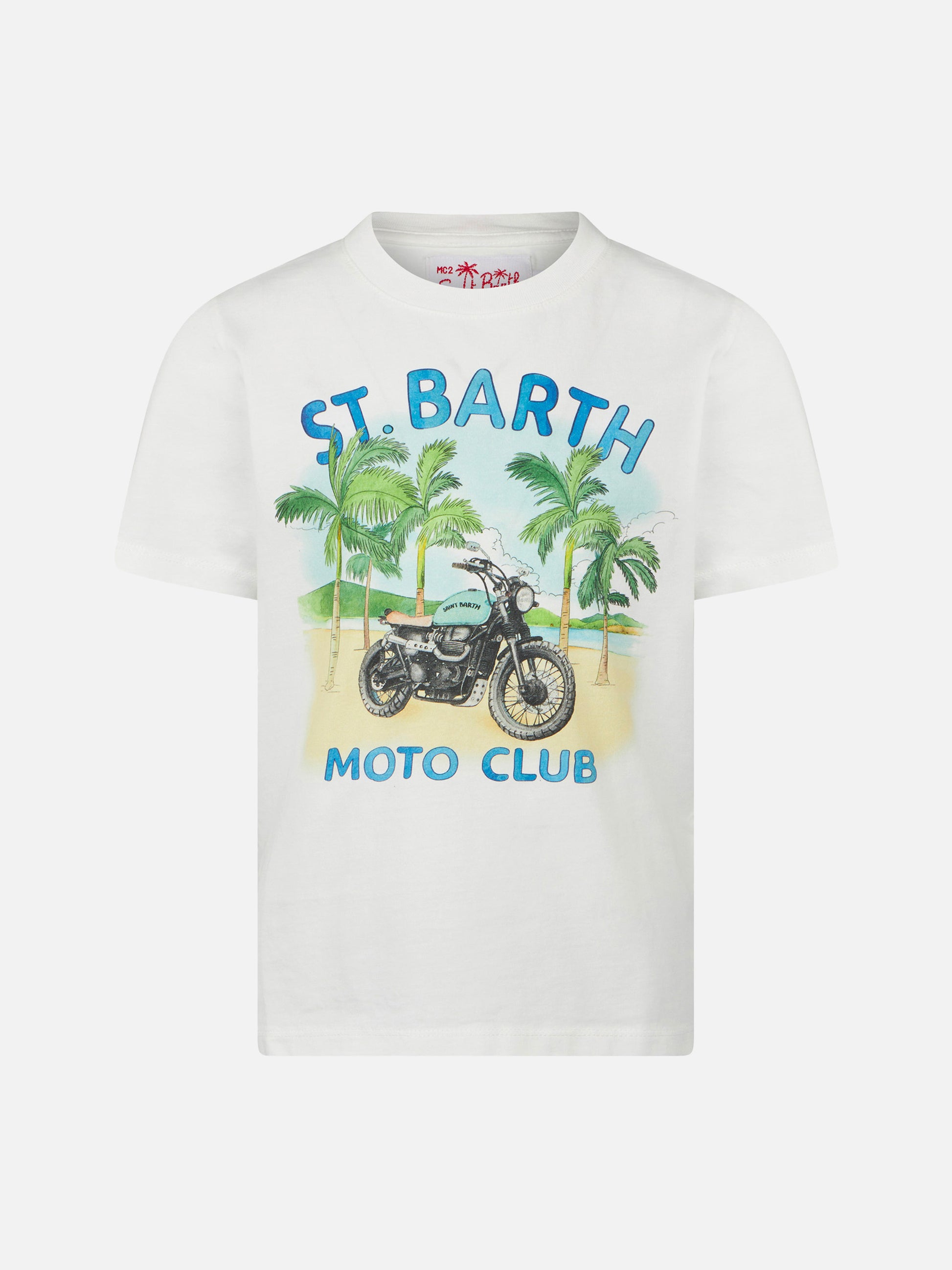Boy cotton t-shirt with motorcycle print - MC2 Saint Barth
