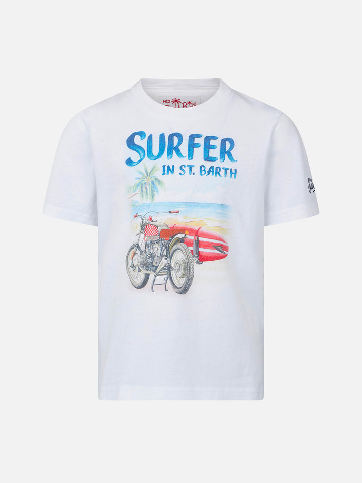 Boy t-shirt with surfer print - MC2 Saint Barth