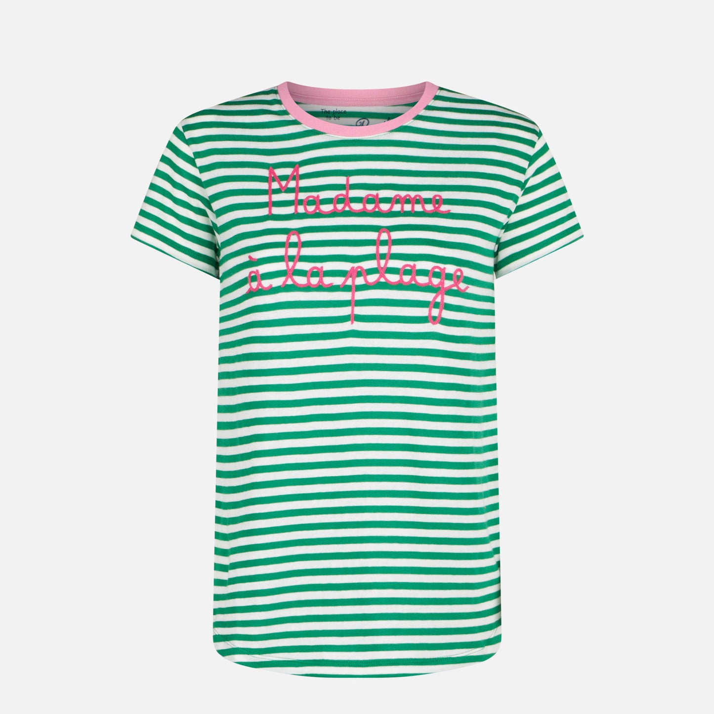 Green cotton t-shirt with Madame à la plage embroidery - MC2 Saint Barth
