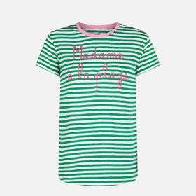 Green cotton t-shirt with Madame à la plage embroidery - MC2 Saint Barth