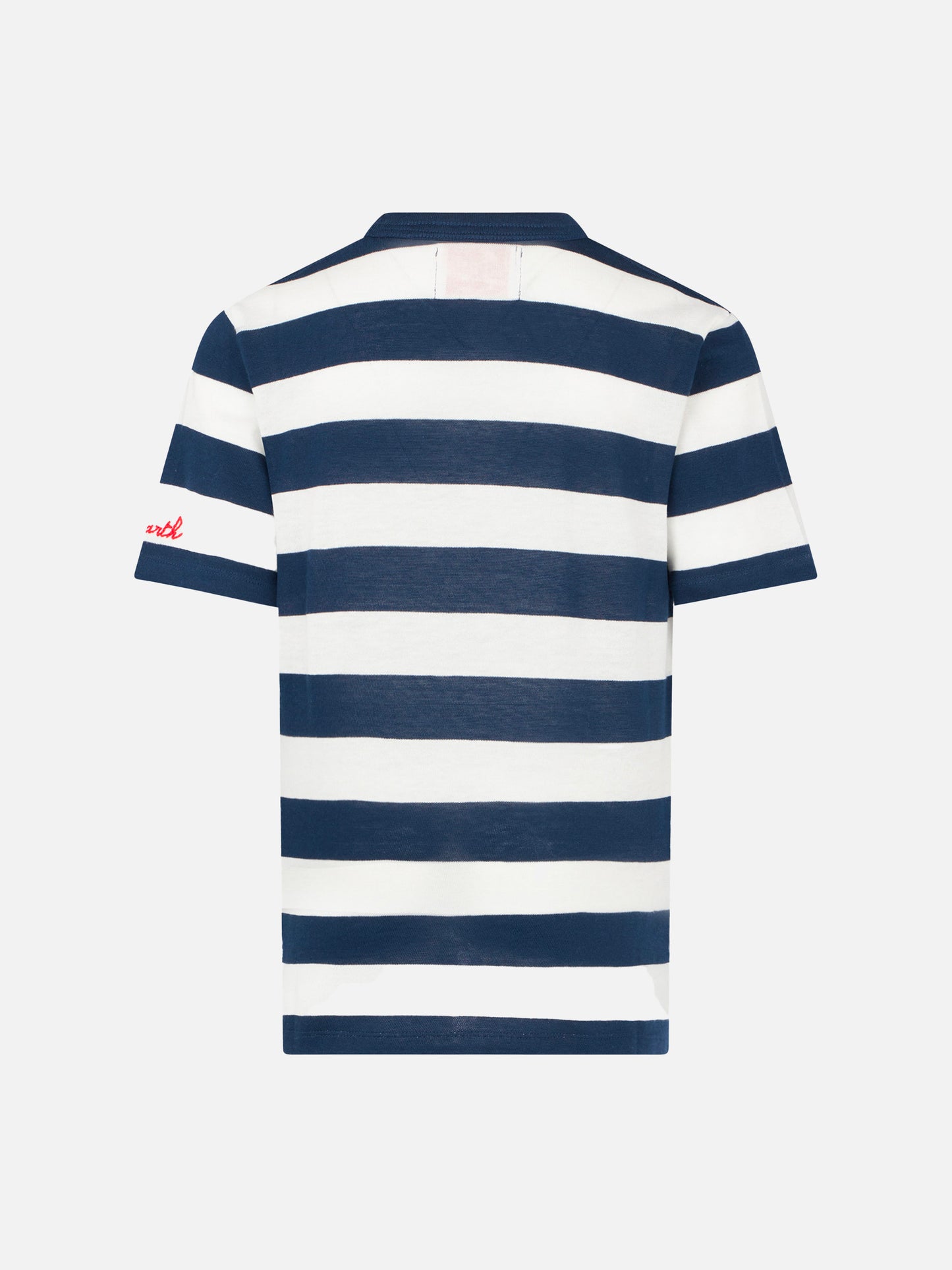 Boy blue striped t-shirt with St. Barth embroidery - MC2 Saint Barth